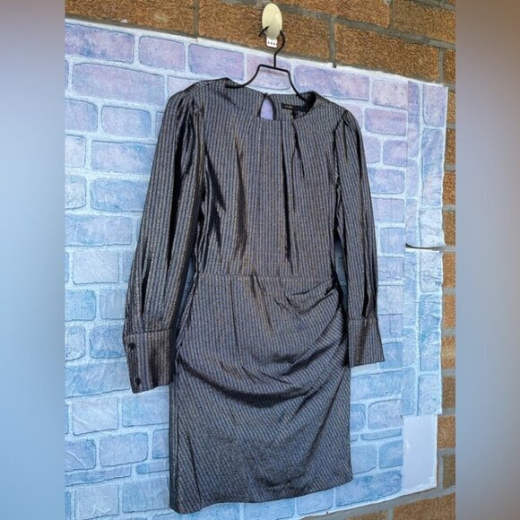Maje Ralery Mini Dress in Argent Silver size 36/4 - Picture 6 of 15